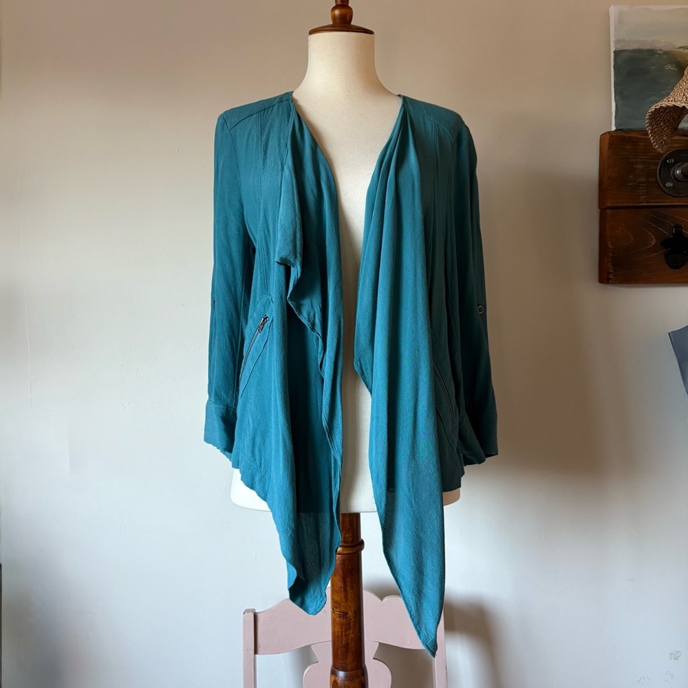 Elevenses Anthropologie Teal Jacket Sz S